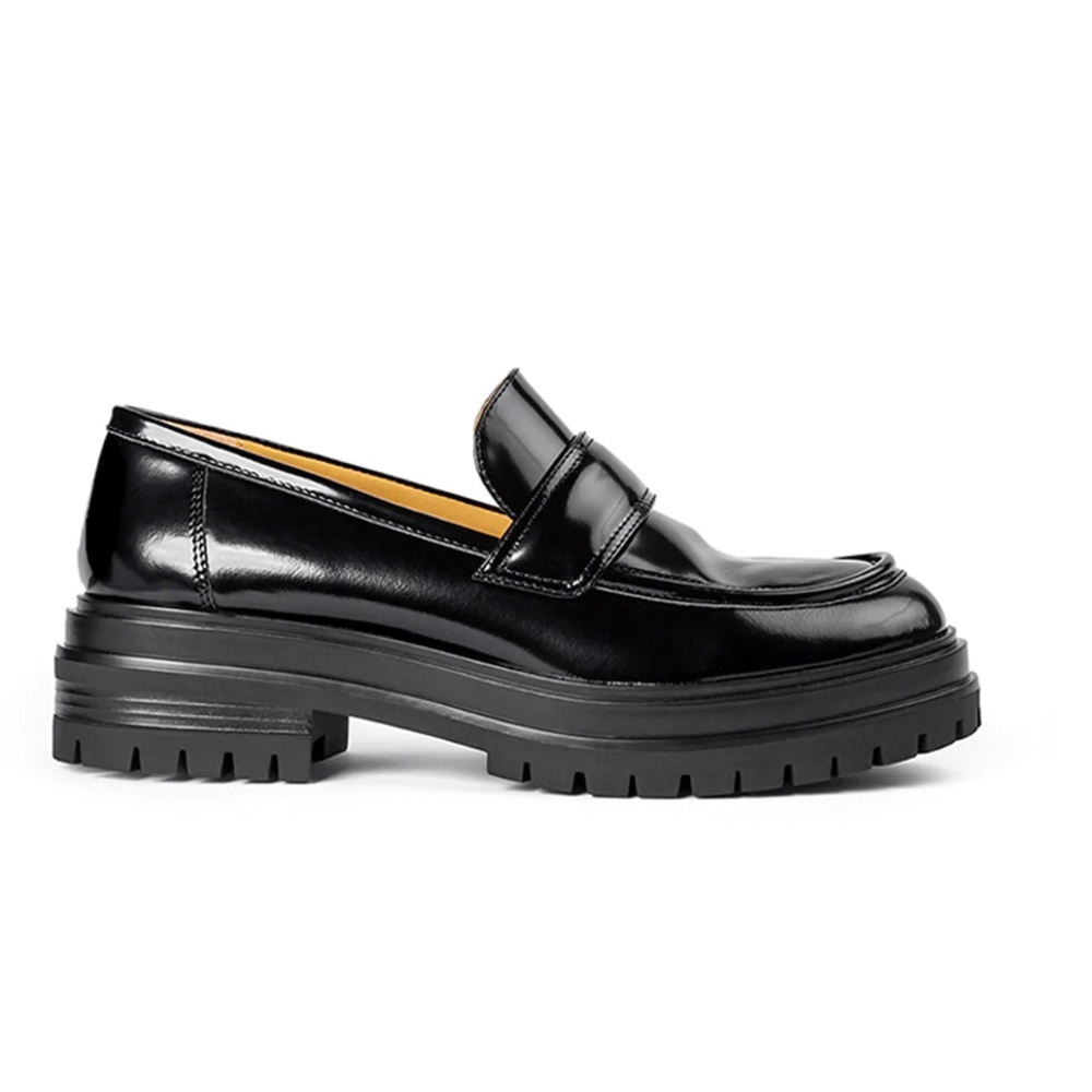 Wiz Black Hi Shine 4.5cm Loafers